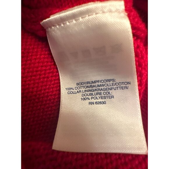 Lands End M Red Cable Knit Half-Zip Sweater - Picture 4 of 6